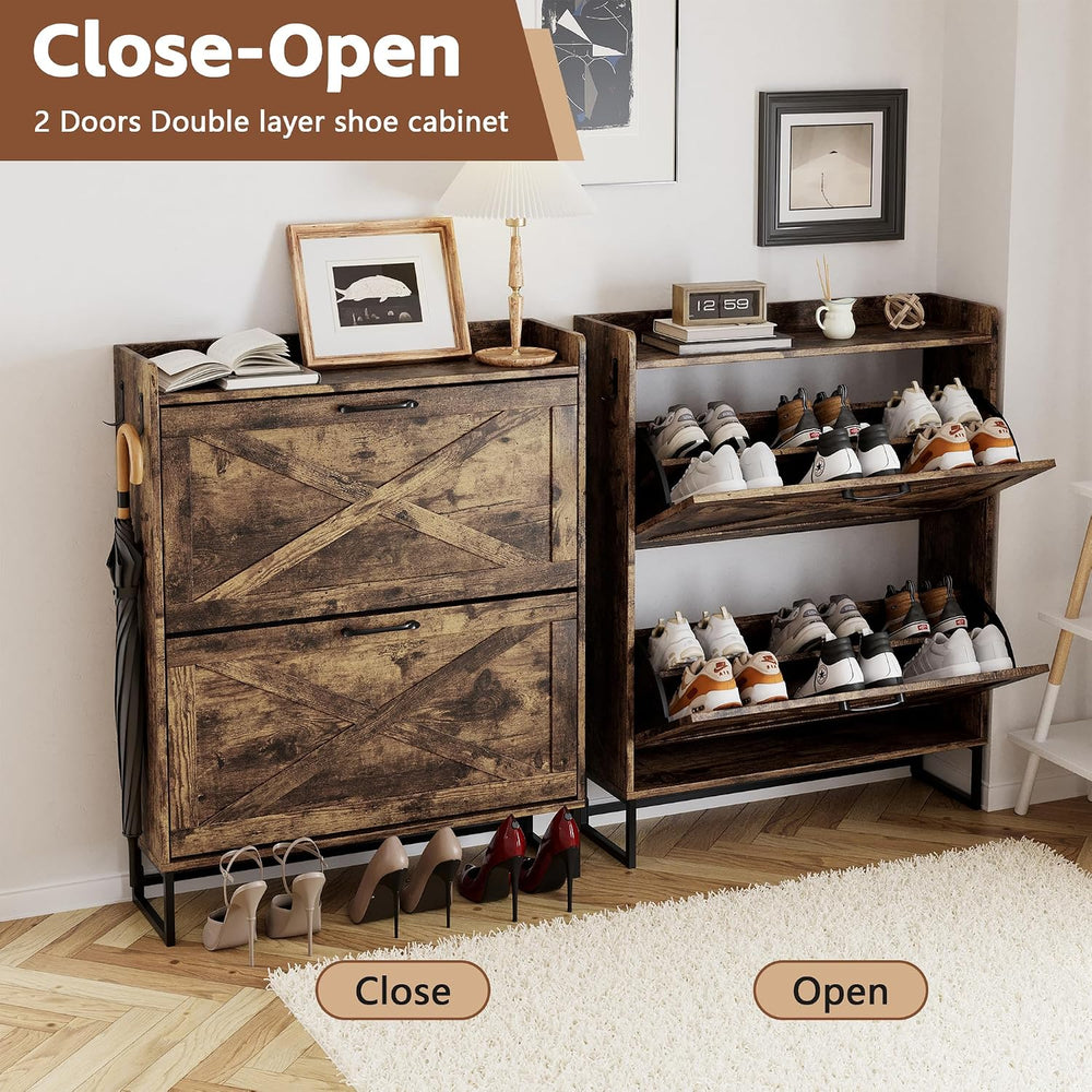 YIKEHOME Shoe Cabinet Storage for Entryway Hidden Shoes Storage Cabinet with ...
