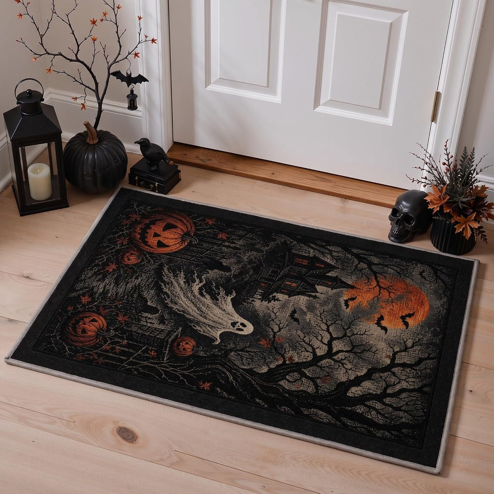 Bavni 2X6 Inch Halloween Scene Runner Rug for Kitchen