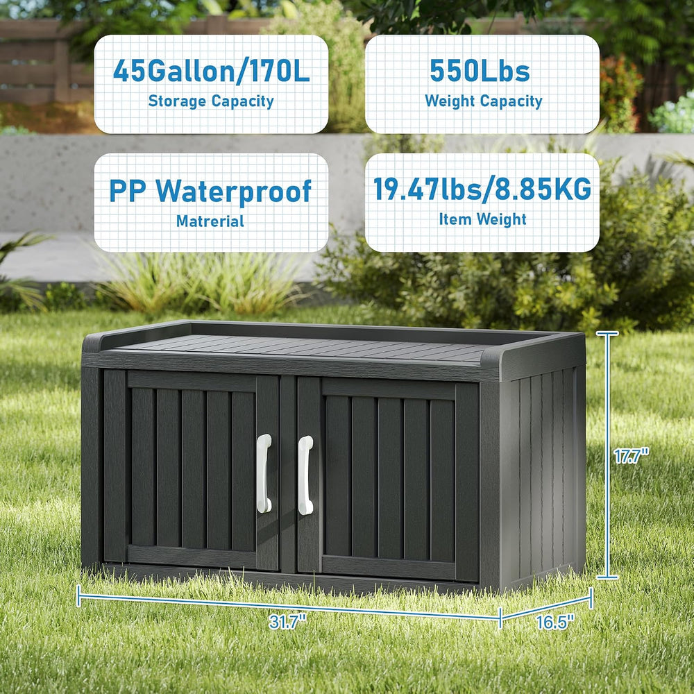 KAMABOKO 31.7" Shoe Storage Cabinet with Waterproof UV-Resistant, Entryw...