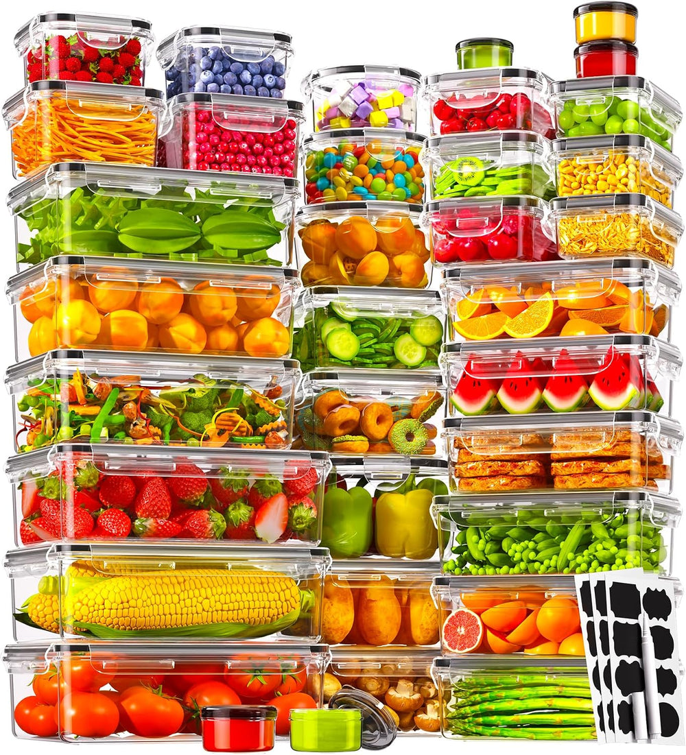 70 PCS Food Storage Containers with Lids(35 Containers & 35 Lids), BPA-Fr...