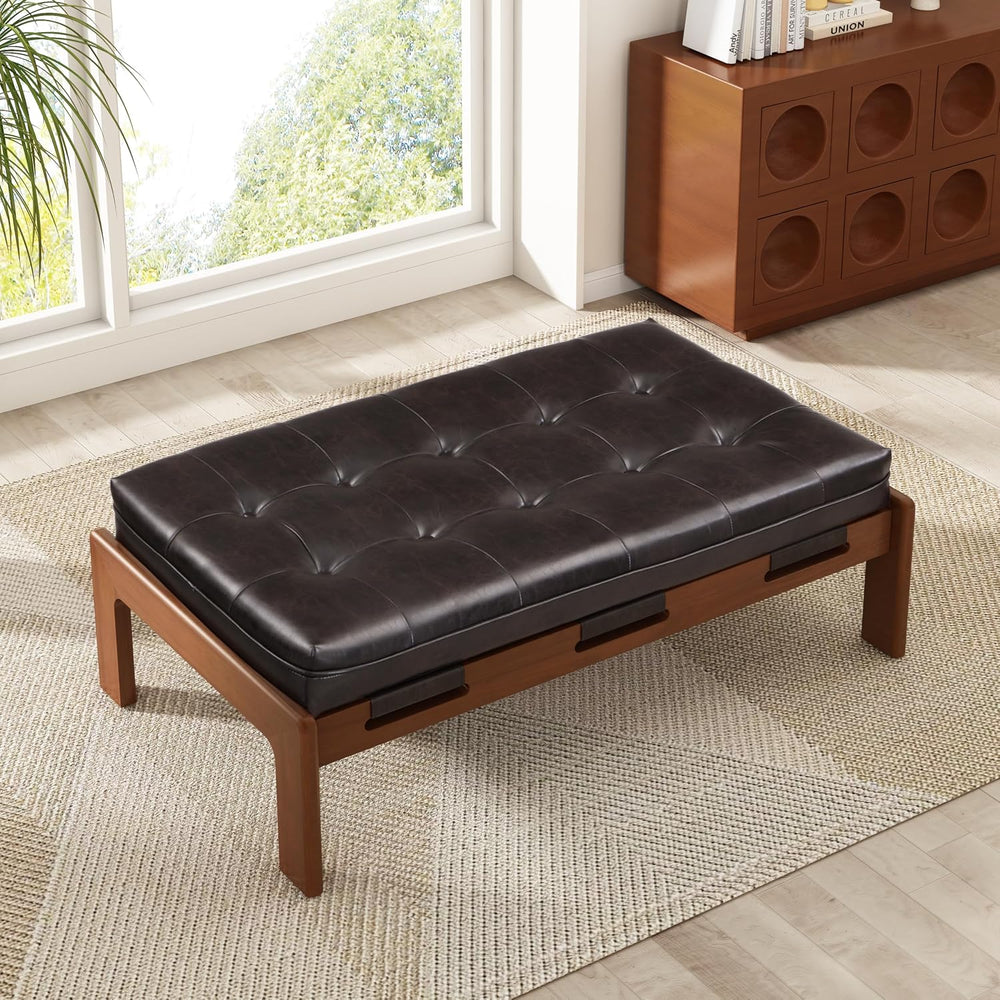 Christopher Knight Home Penley Modern Rectangular Faux Leather Upholstered Li...