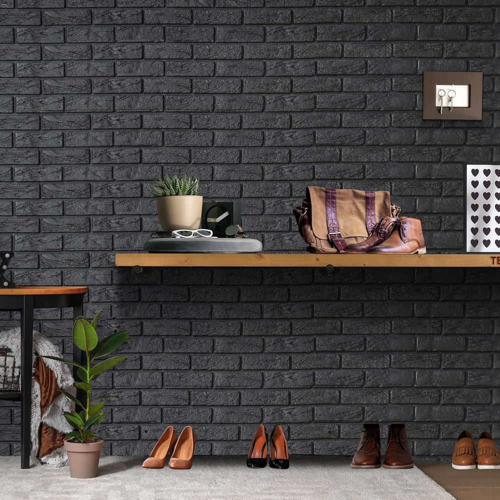TEN49 Industrial Pipe Wood Wall Shelf - 60" Real Wooden Shelf w/ Special...