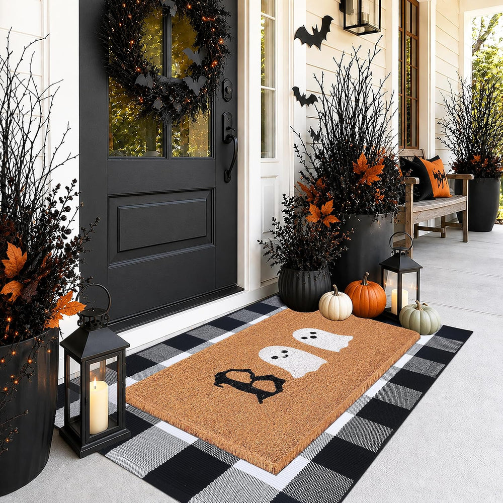 Halloween Door Mat Combo Set, Boo Ghost Coco Coir Welcome Doormat + 28" ...