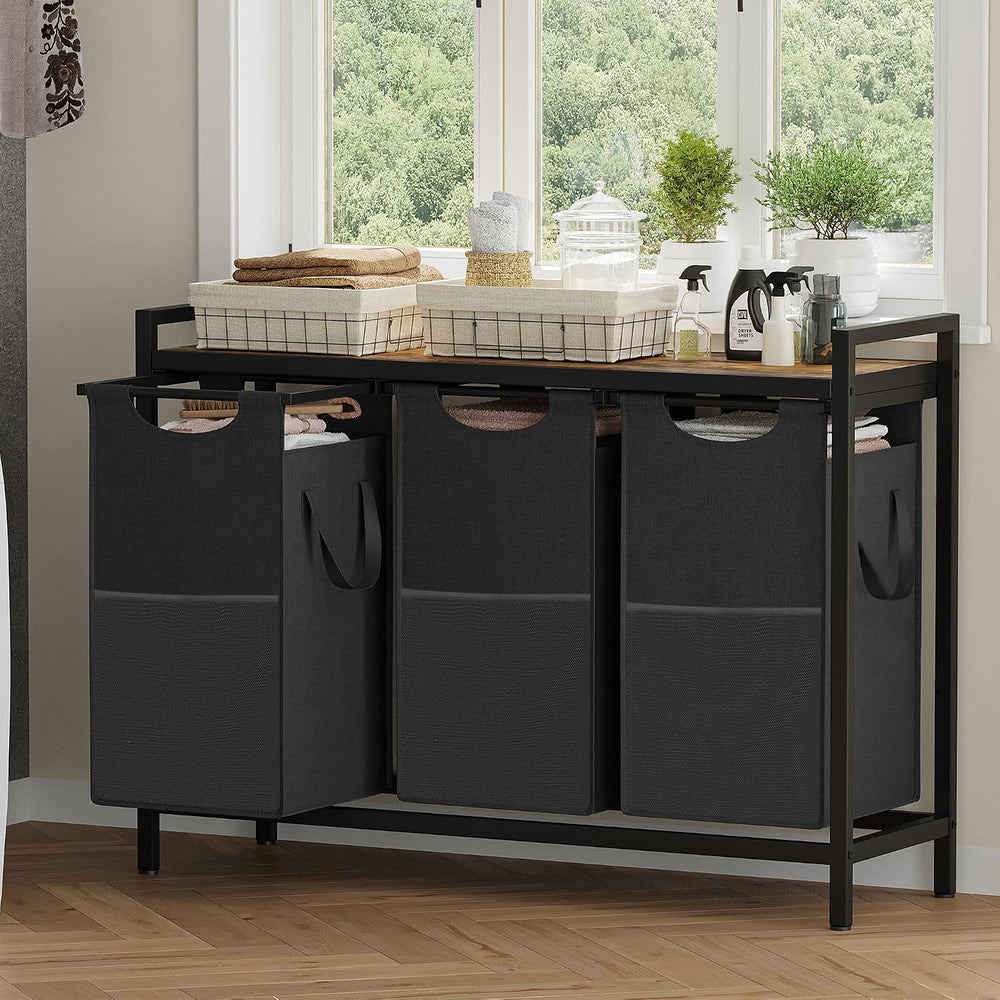 Heybly Laundry Hampers, 3 × 15 Gal (171 L) Laundry Basket with Large Desktop ...