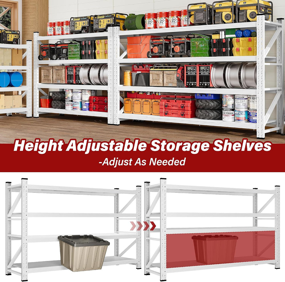 71.3" Wide Heavy Duty Garage Shelving Units,5000LBS Deep Storage Shelves...