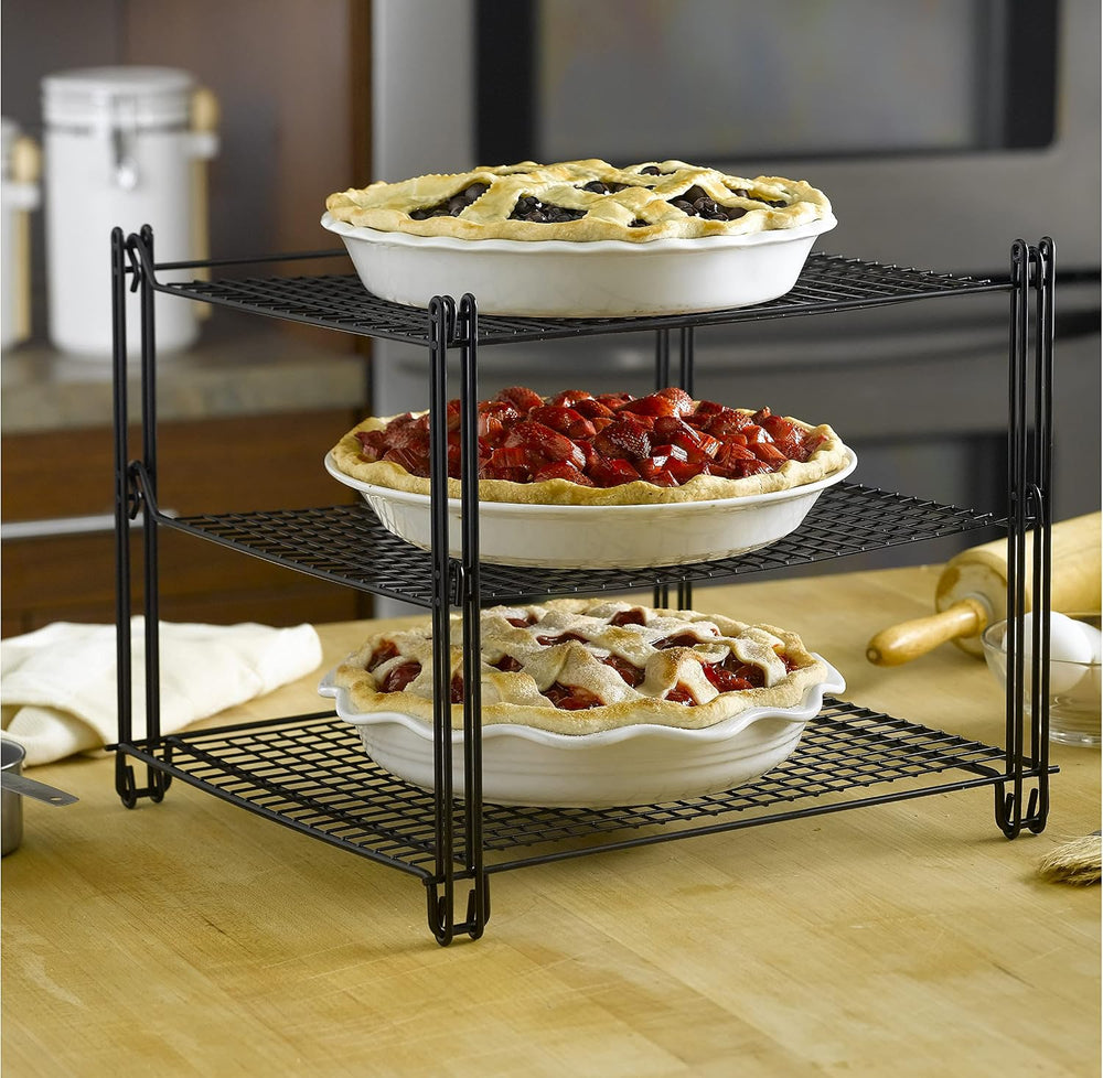 Nifty 3-Tier Cooling Rack – Non-Stick Coating, Wire Mesh Design, Dishwasher S...