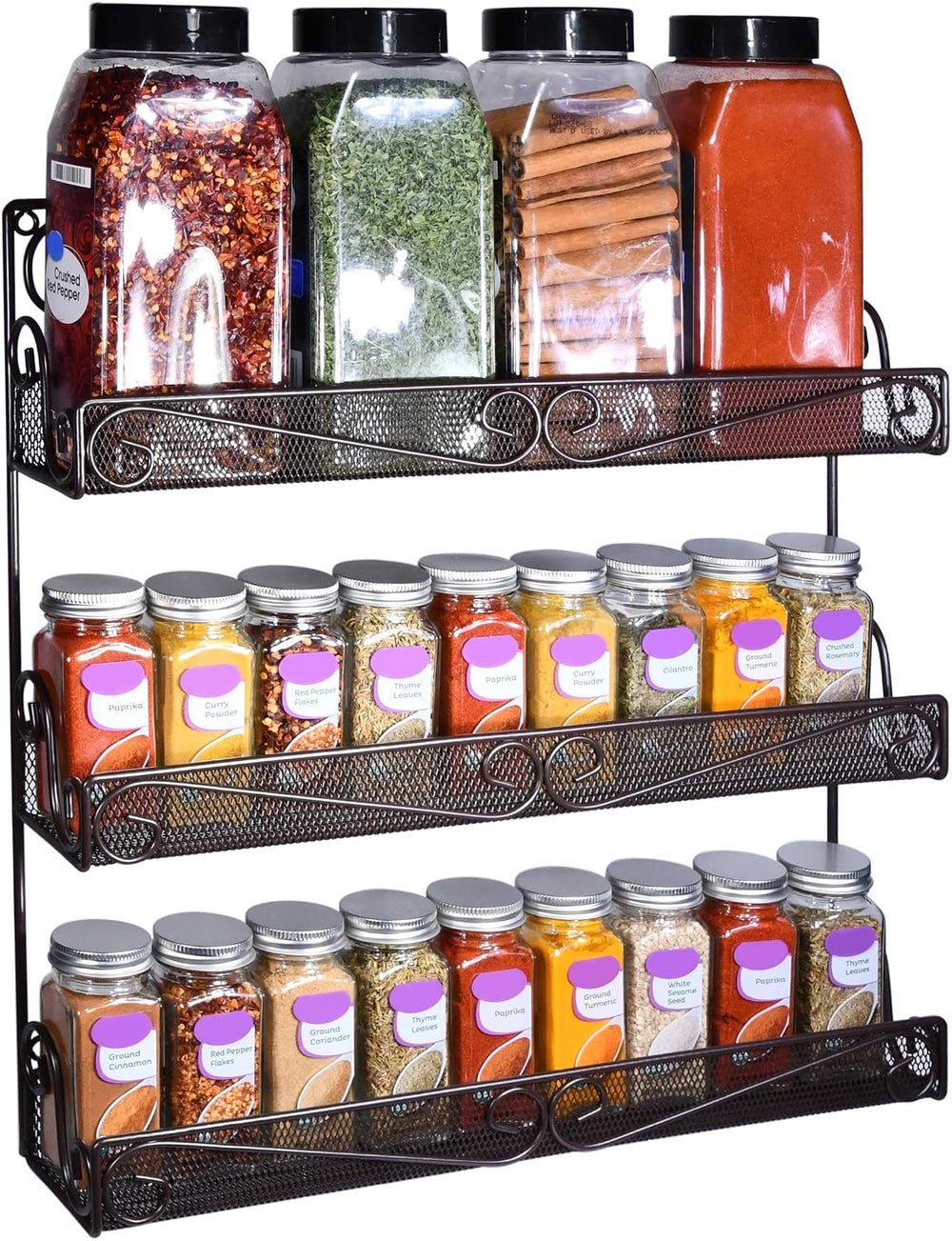 AMT 3 Tier Nail Rack, Pack Metal Wall Mount Organizer, Essential Oils Organiz...
