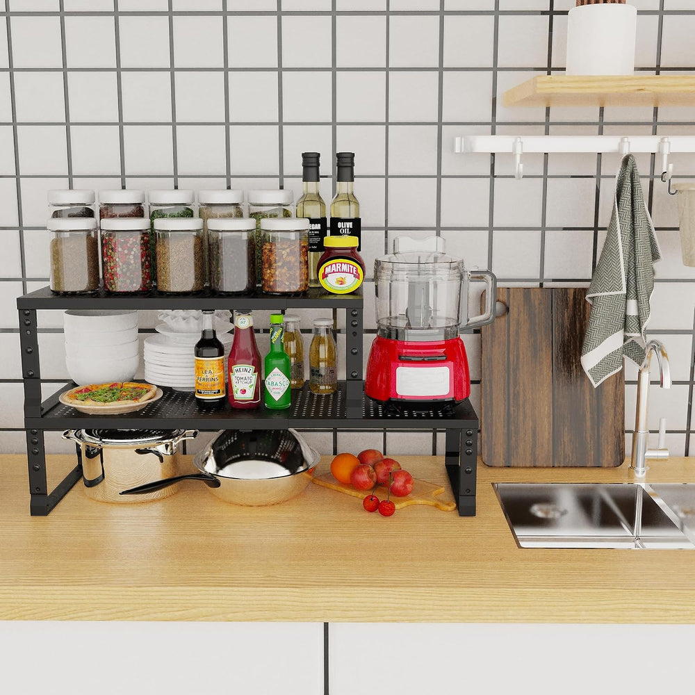 Jojocross Expandable Adjustable Stackable Kitchen Organizer, Spice Rack,Metal...