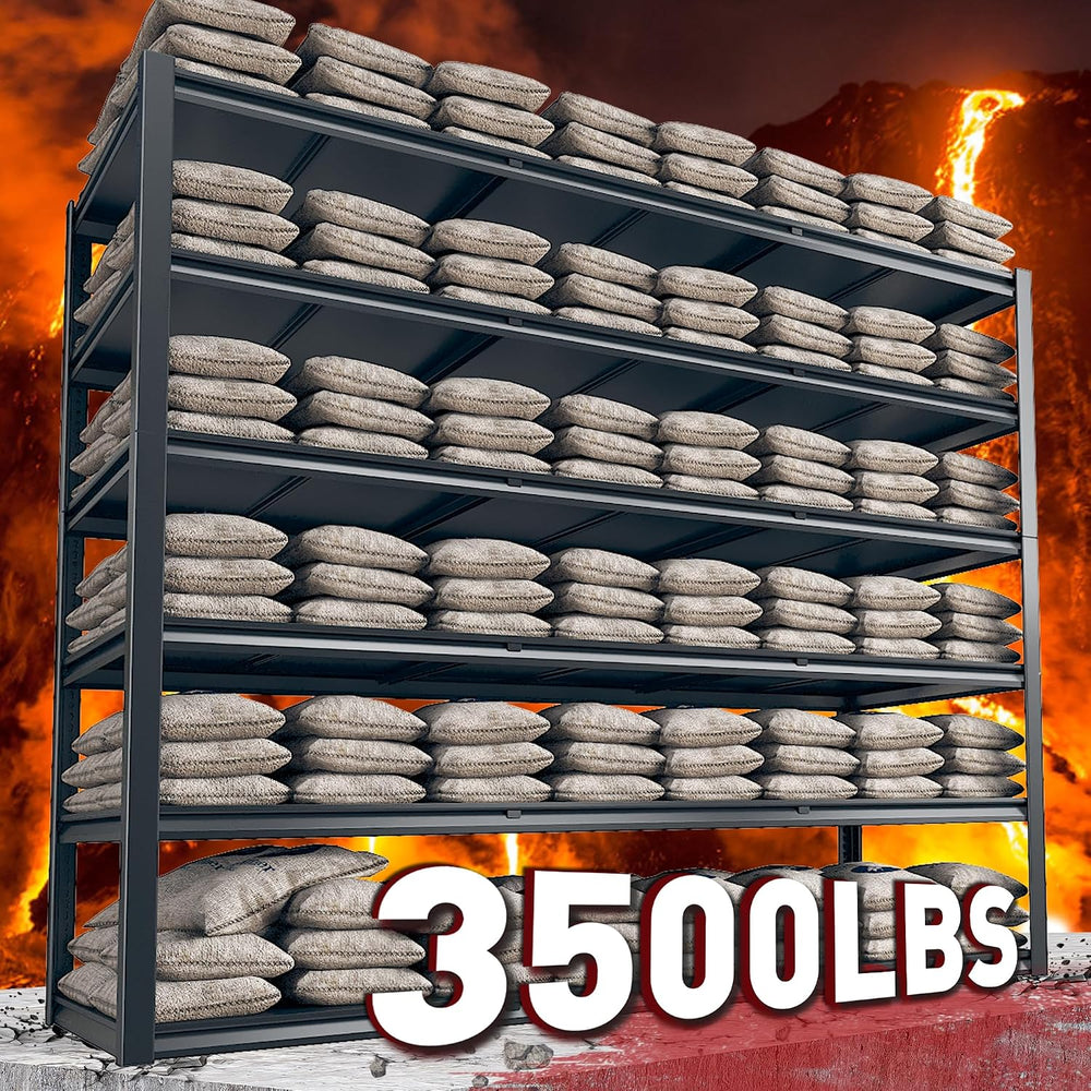 REIBII Heavy Duty Storage Shelves 3500LBS for Garage Workshop Warehouse