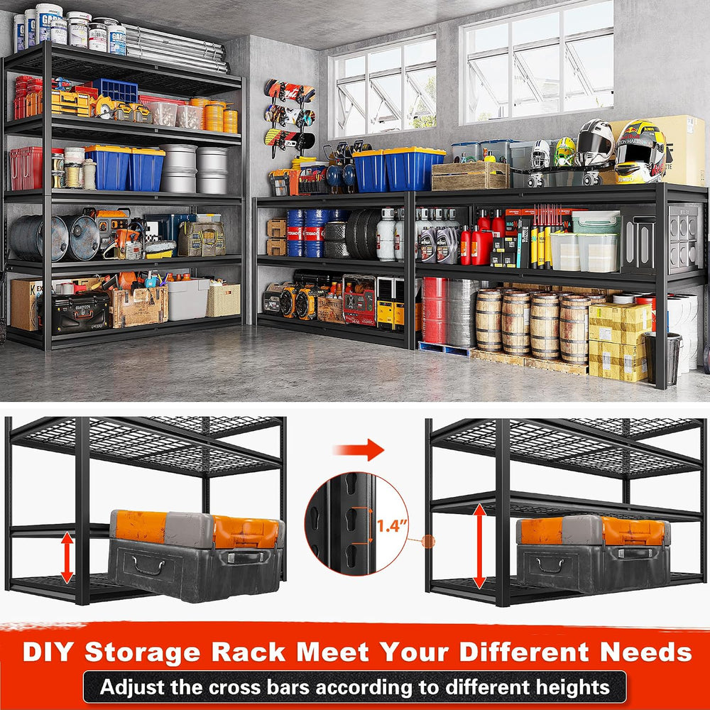 REIBII 55.2'' W x 78.2'' H x 26'' D, 5-Tier Metal Gar...