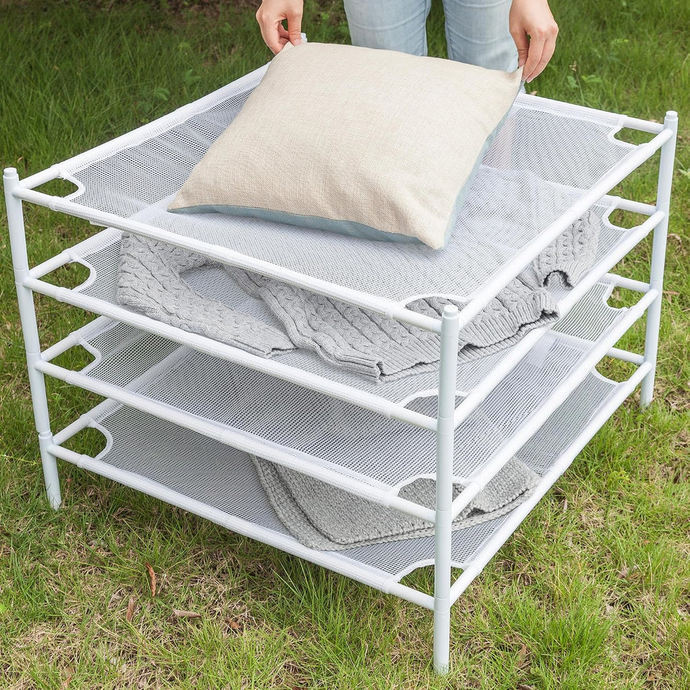 Sweater Drying Rack, 4-Pack Stackable Flat Mesh Clothes Drying Rack