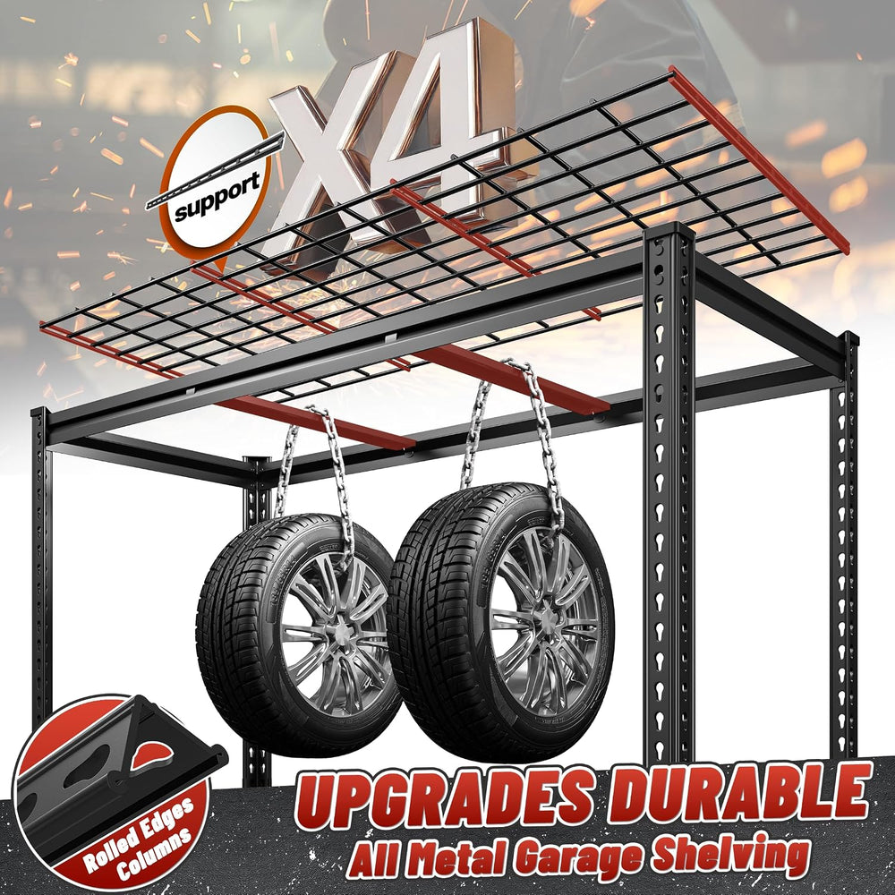 REIBII 6 Tier Heavy Duty Storage Shelving for Garage Basement Warehouse