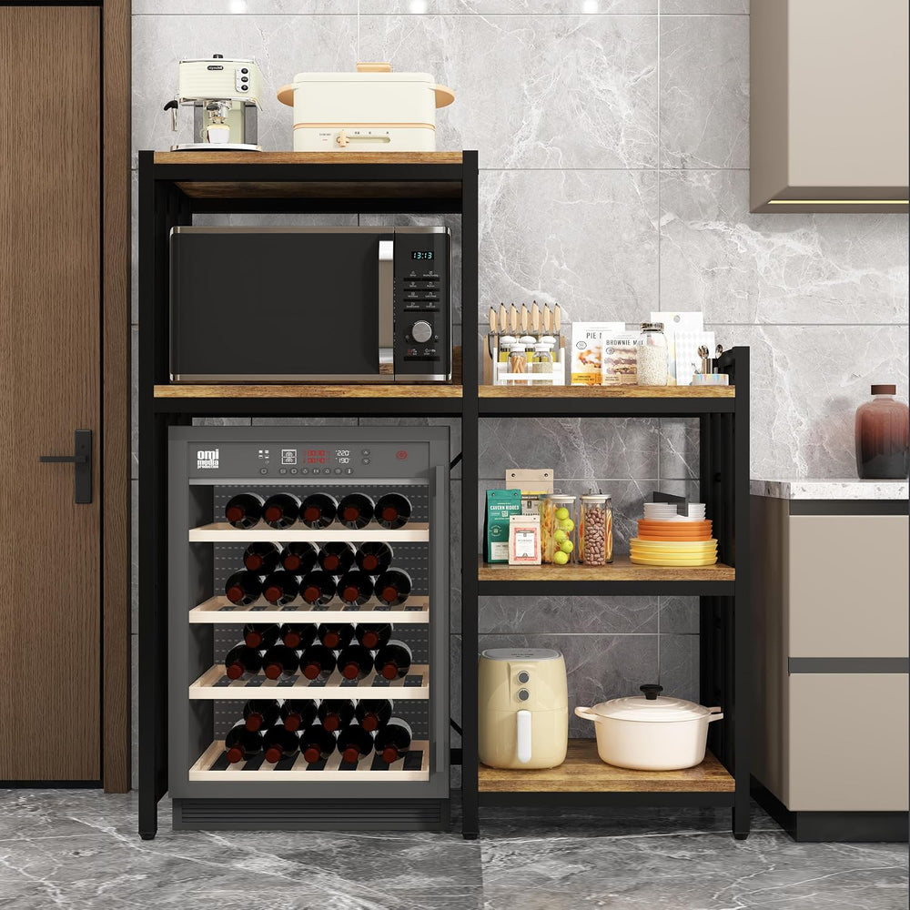 6-Tier Kitchen Baker's Rack with Power Outlet, Microwave Oven Stand with ...