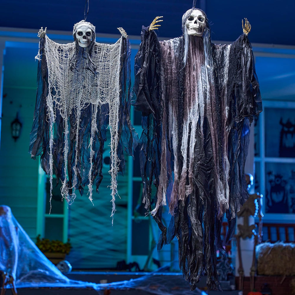JOYIN 2 Pcs Halloween Hanging Grim Reaper Decorations Outdoor, Halloween Hang...