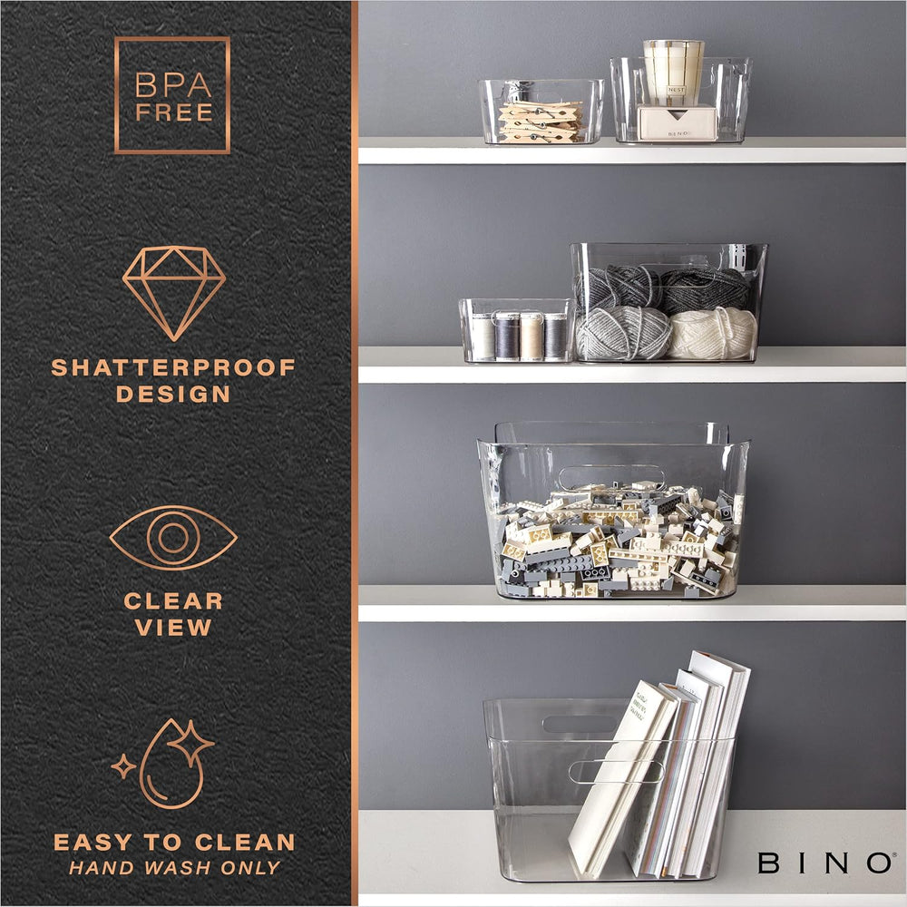 BINO | Plastic Storage Bins, X-Large - 2 Pack, Clear | THE SOHO COLLECTION | ...