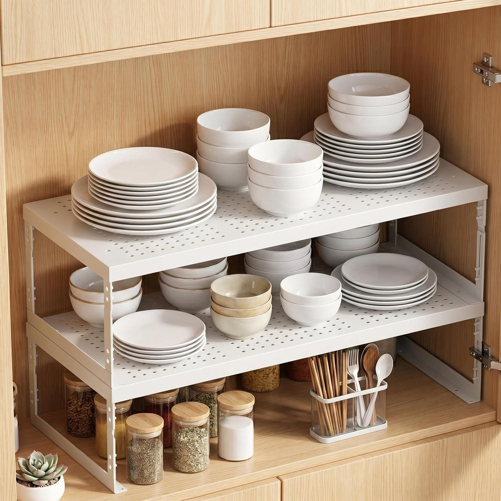 Adjustable Expandable Metal Storage Shelf, Standing Shelf Unit for Kitchen Ca...