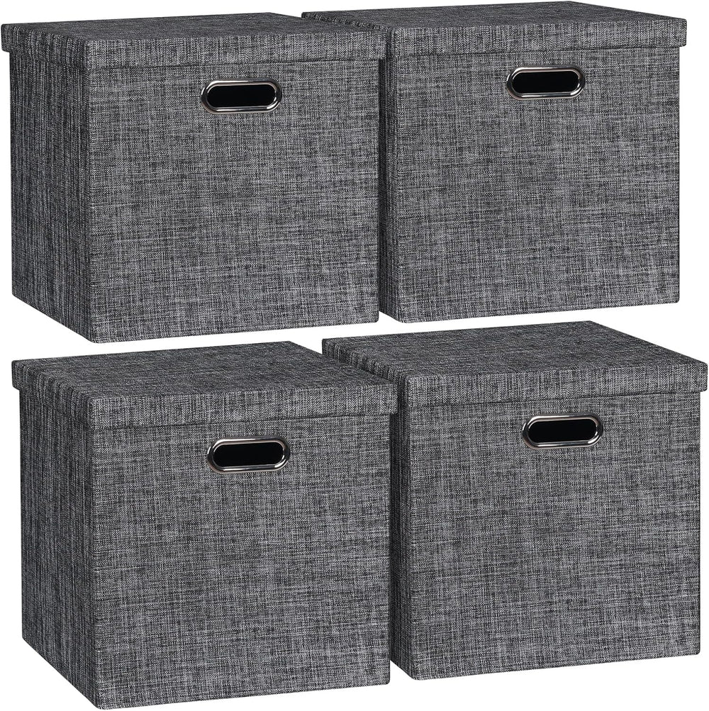 Posprica Storage Bins with Lids,13×13×13 Foldable Storage Cube Baskets Boxes ...