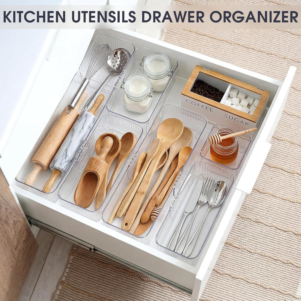 Aneco 20Pcs Extendable Drawer Organizer 4-Size Expandable Drawer Organizer