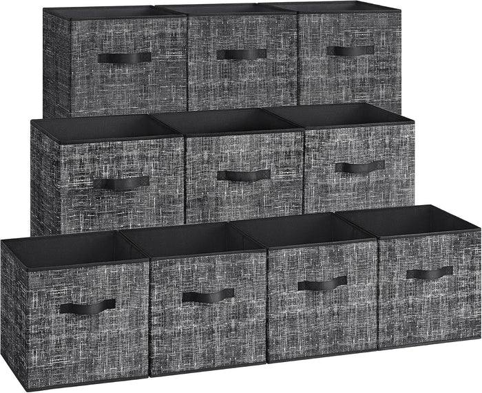 SONGMICS Storage Cubes, Set of 10, 13-Inch Foldable Closet Organizers