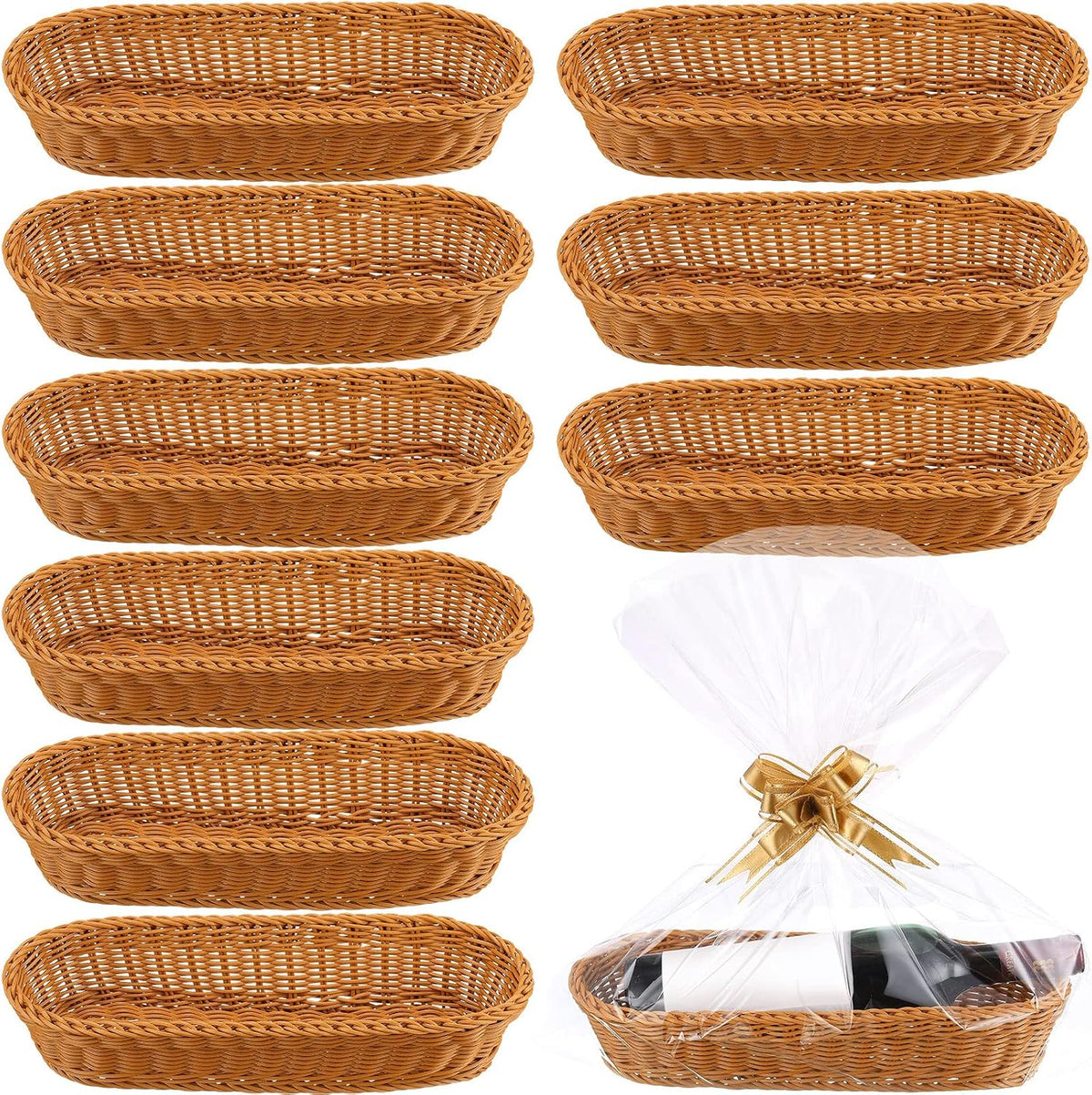 wicker bread baskets for serving 14 x 5.7, main product view