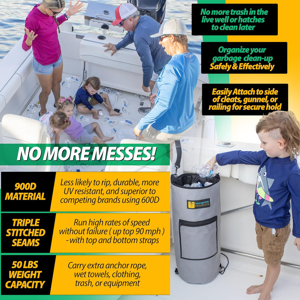 Mangrove Products: Portable Boat Trash Can, Reusable Trash Bag, Boating Equip...