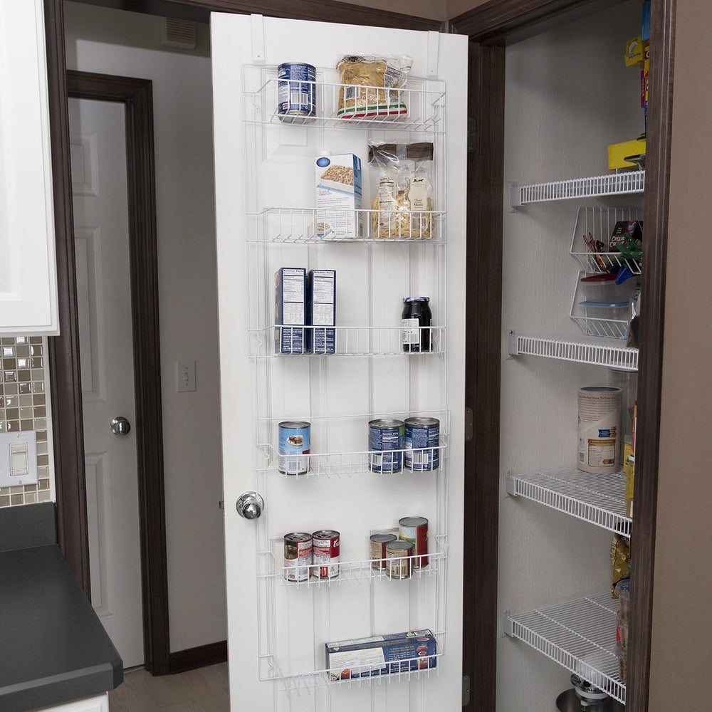 Lavish Home Over the Door Organizer - 6-Tier Adjustable Pantry Shelves and Ra...