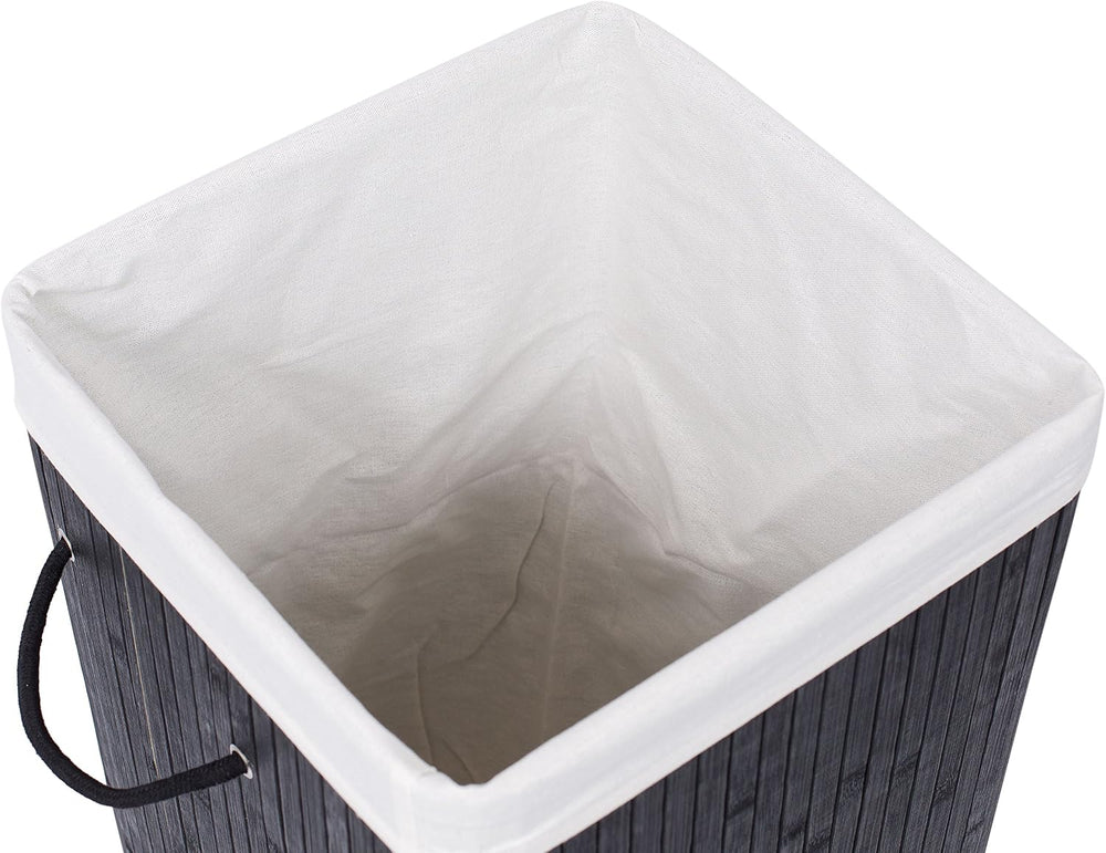 BIRDROCK HOME Square Laundry Hamper with Lid and Cloth Liner, Medium Basket w...
