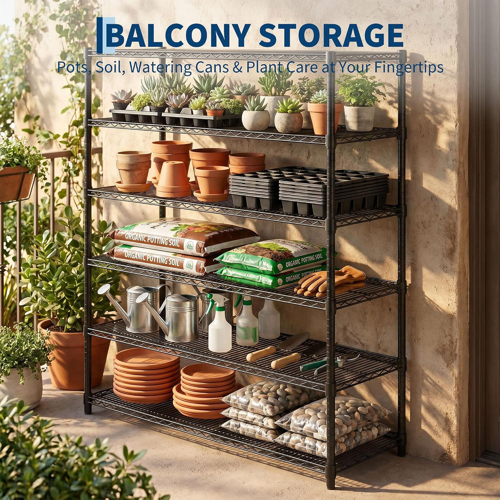 Garvee 6-Tier Wire Shelving 3840LBS Heavy Duty Storage Shelves Garage Rack