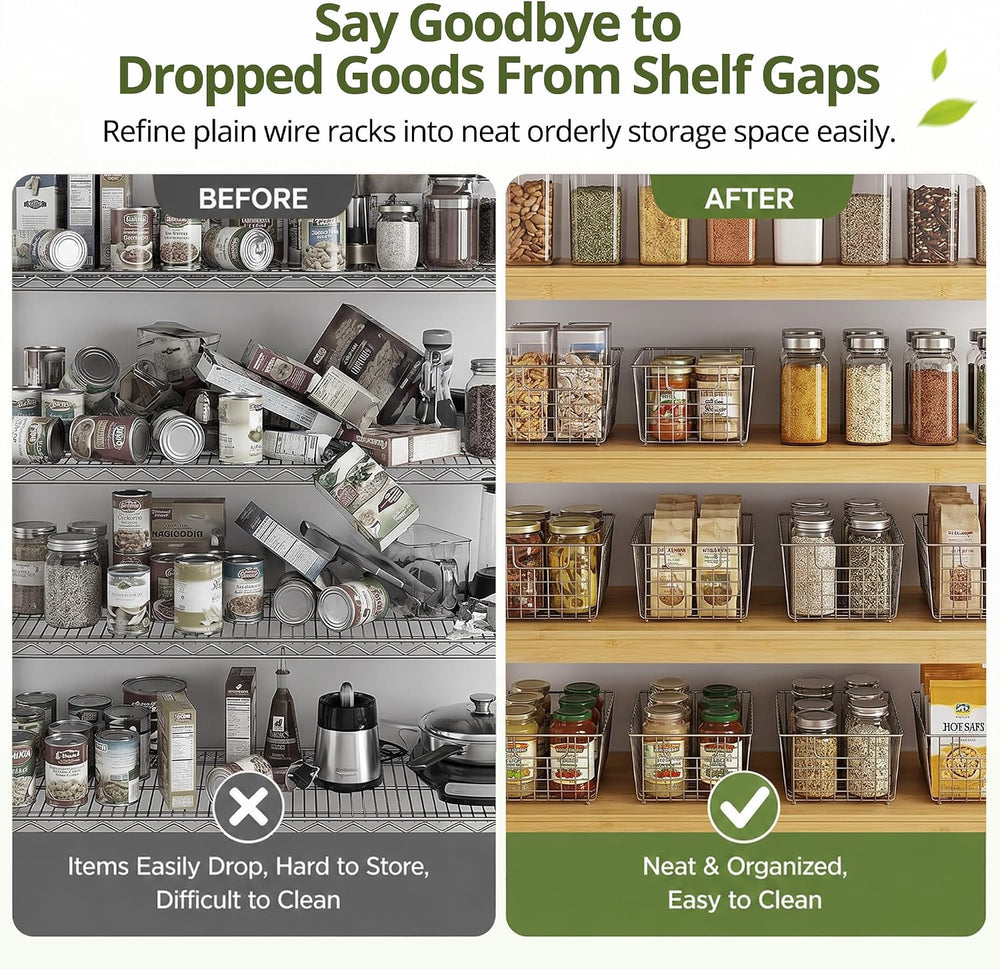 Wire Shelf Covers, Bamboo Wire Rack Covers (4PCS, 40" W x 16" D) Na...