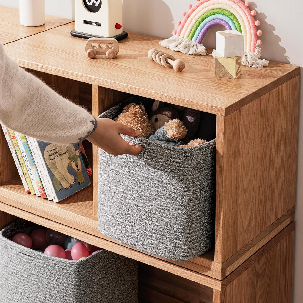 joybest 11inch Cube Storage Bins, Cotton Rope Woven Organizer Basket