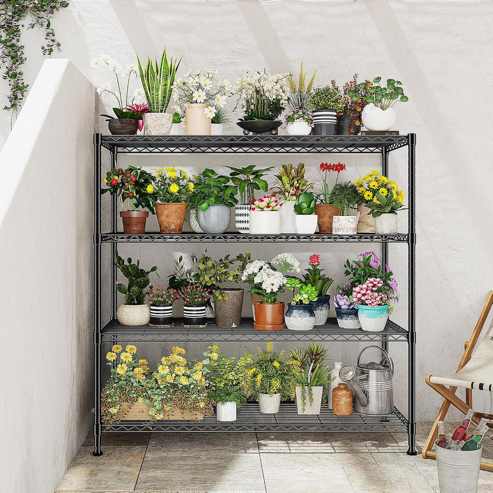 2 Set of 45 "W Metal Shelving Unit 4 Tier Storage Shelves Adjustable Wir...