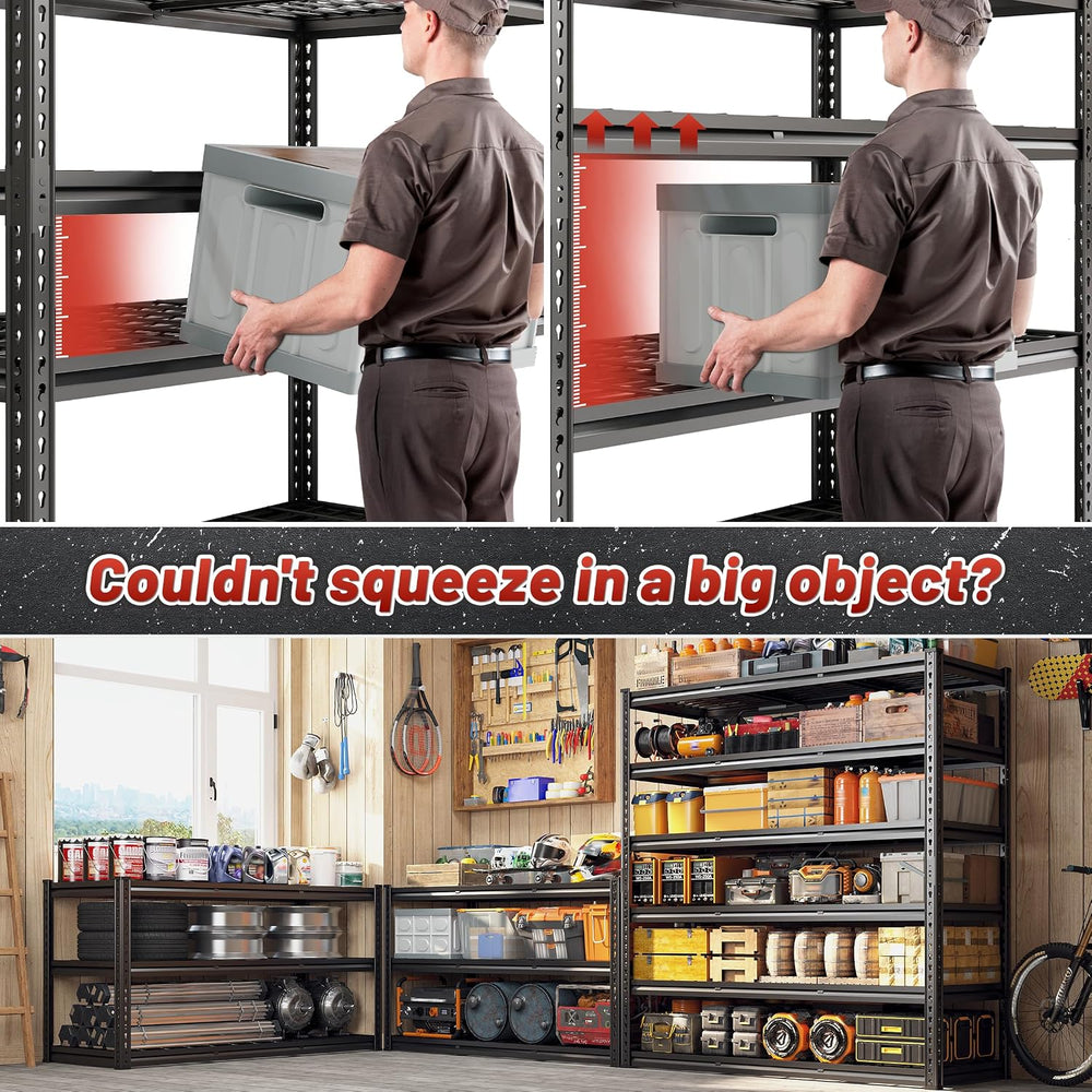 REIBII 6 Tier Heavy Duty Storage Shelving for Garage Basement Warehouse