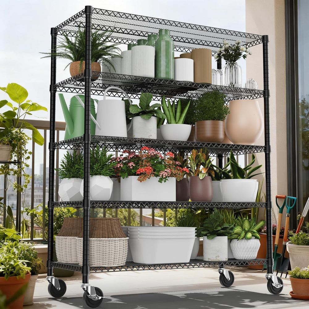 M MZG 3300LBS 53.1" W 5 Tiers Shelf Steel Storage Shelving Utility Shelv...