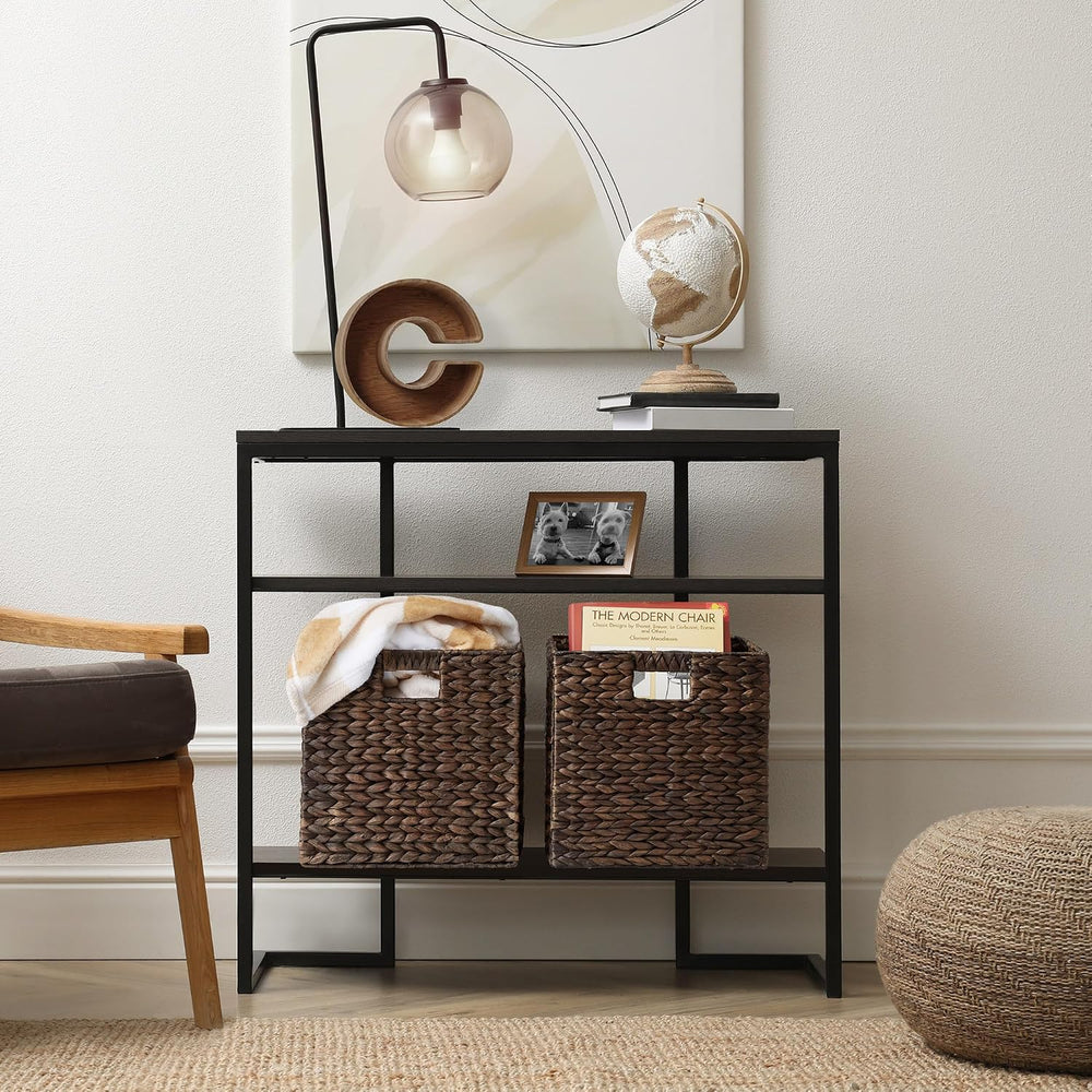 Casafield 12" x 12" Water Hyacinth Storage Baskets, Espresso - Set ...