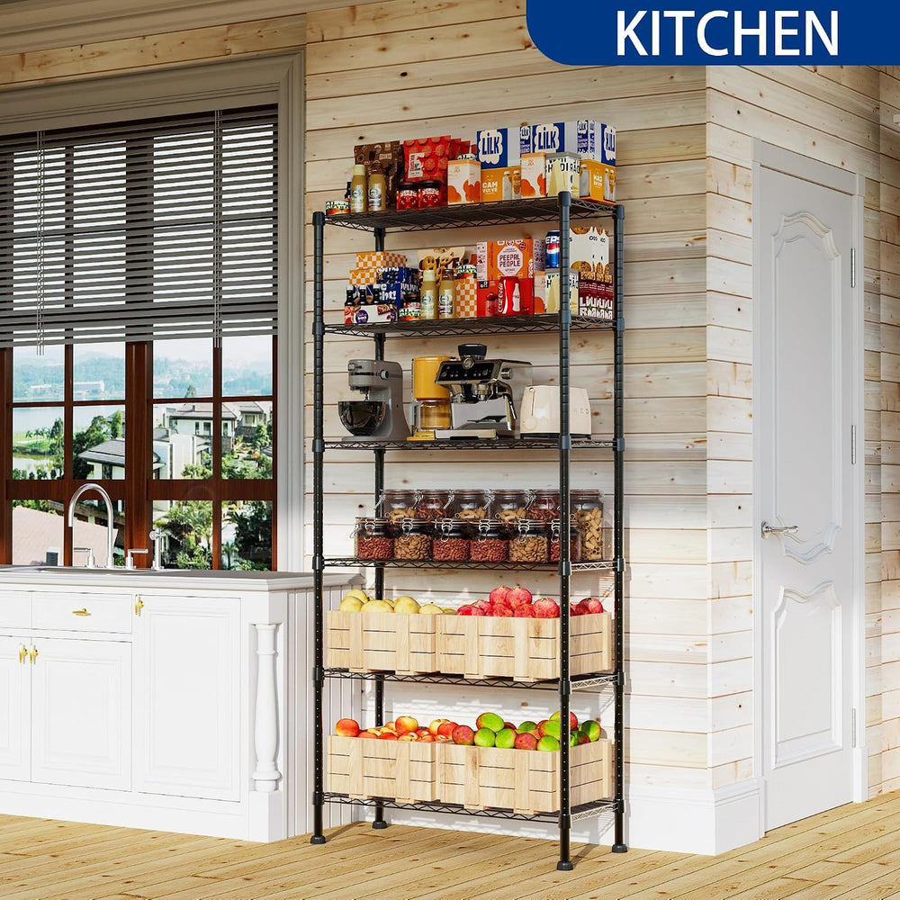 REGILLER 6-Wire Shelving Metal Storage Rack Adjustable Shelves,Standing Stora...