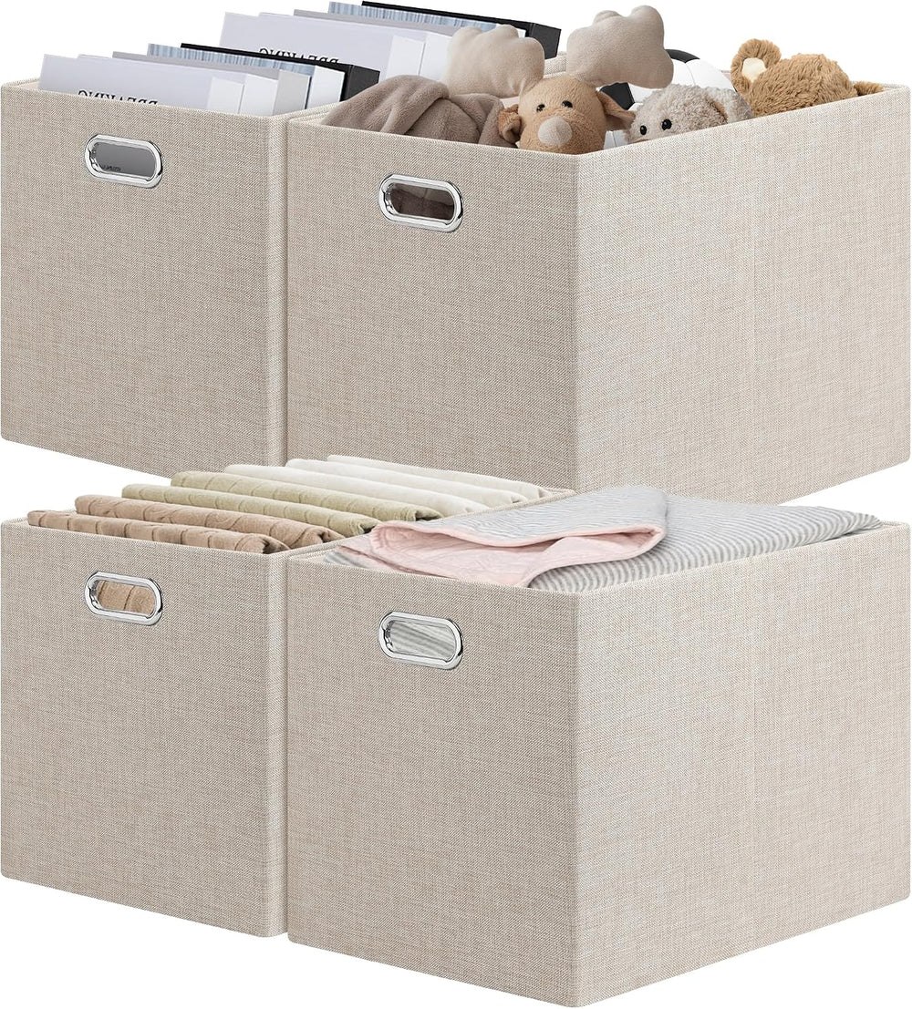 Posprica 15.12"x12.13"x12.01" Storage Cube Bins, Linen Decorat...