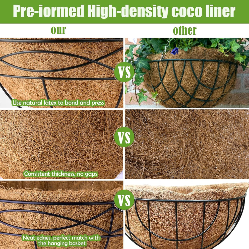 24 Inch Natural Coconut Fiber Liner for planters Round Coco Replacement Liner...