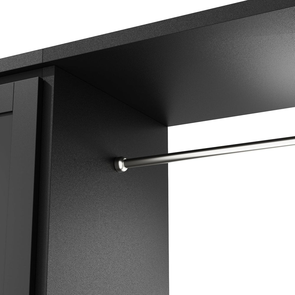 FUFU&GAGA 94.5” Wardrobe Armoire Closet with 16 Drawers & 4 Doors, Black