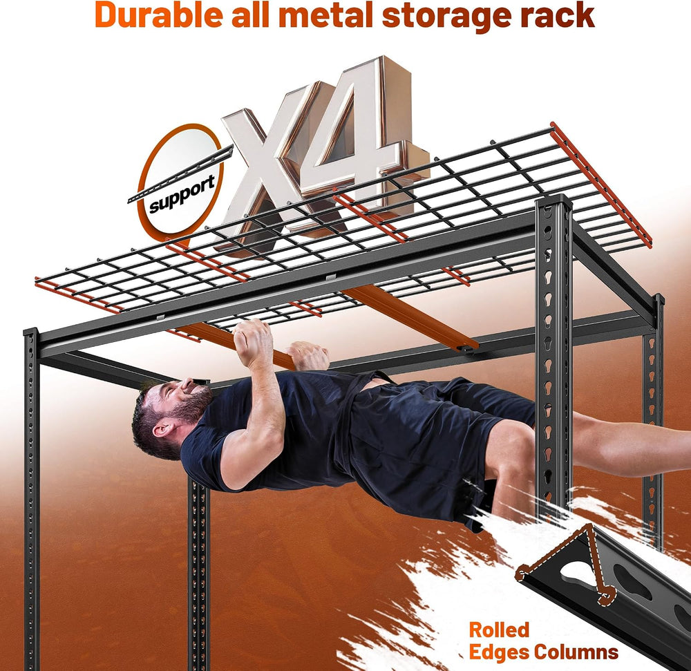 REIBII 48‘’W Garage Shelving,Adjustable Reinforcing Wire Mesh for Basement (P...