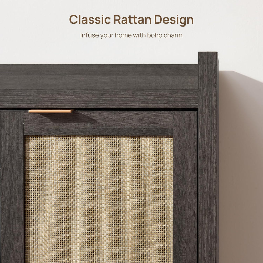 SICOTAS Shoe Storage Cabinet Set of 3, Large Capacity Rattan Shoe Cabinet