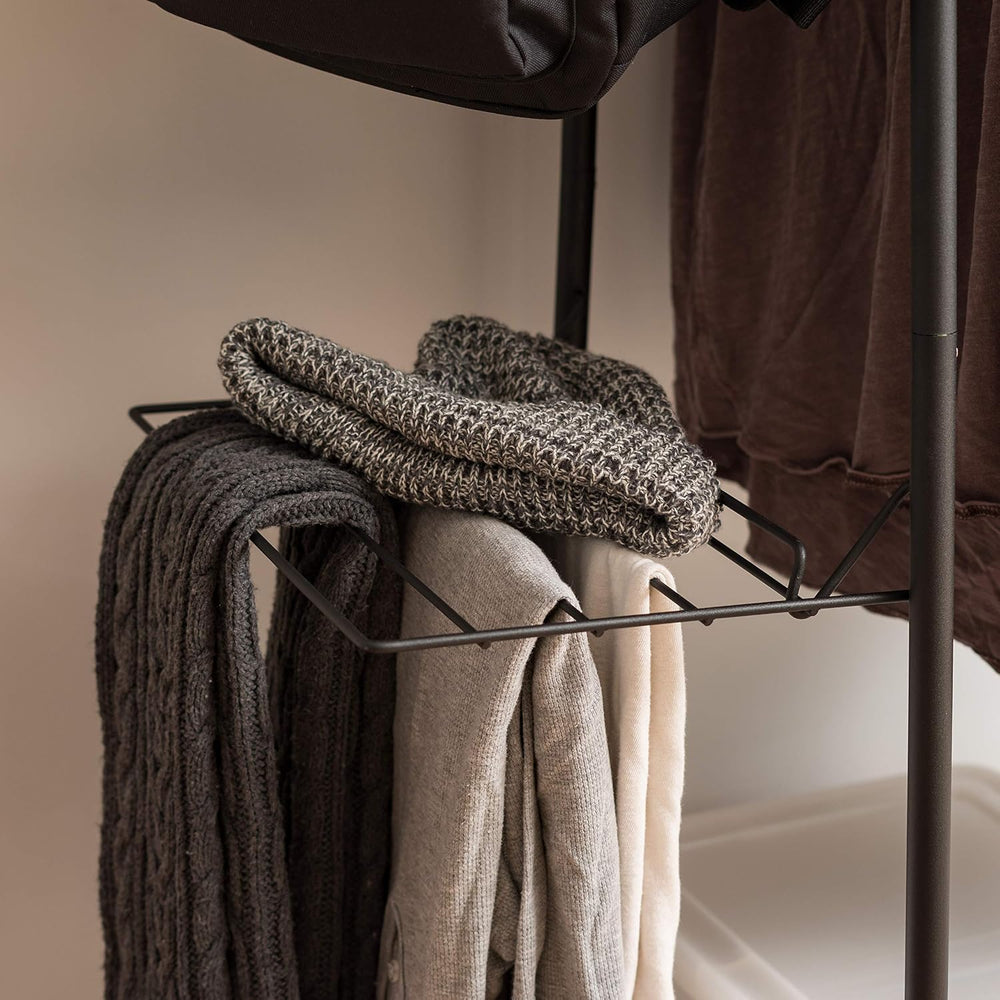 IRIS USA Clothes Rack with 2 Metal Shelves, Freestanding Clothing Racks for H...