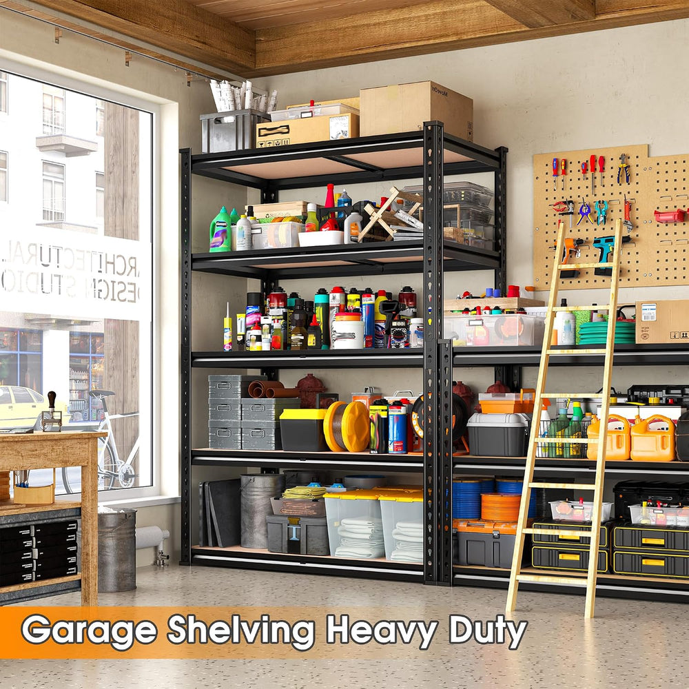 2000LBS Storage Shelves Heavy Duty,5-Tier Metal Shelving Unit for Pantry Gara...
