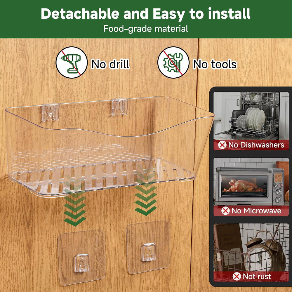 8-Pack Adhesive Pantry Organizers and Storage, Large Cabinet Door Organizer