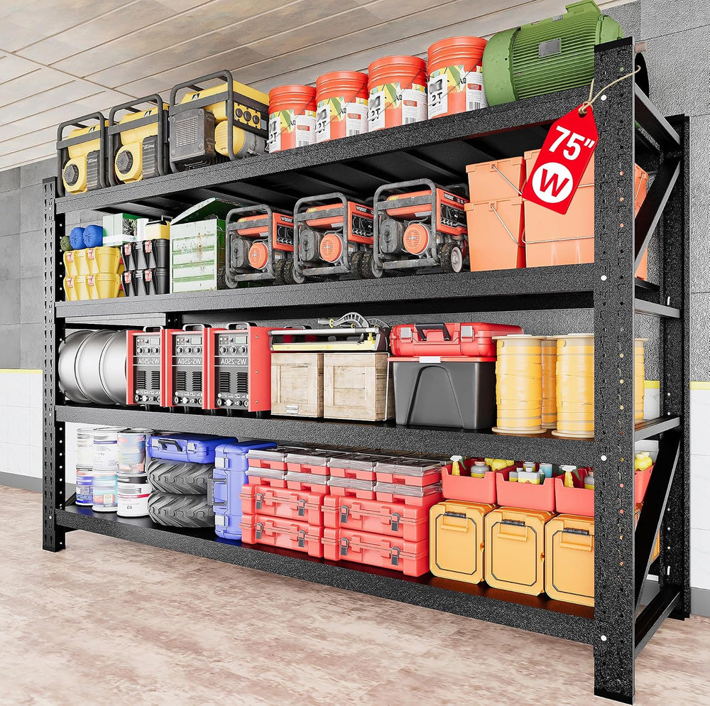 9000LBS Heavy Duty Garage Shelving Units,75" Wide & Deep Storage She...