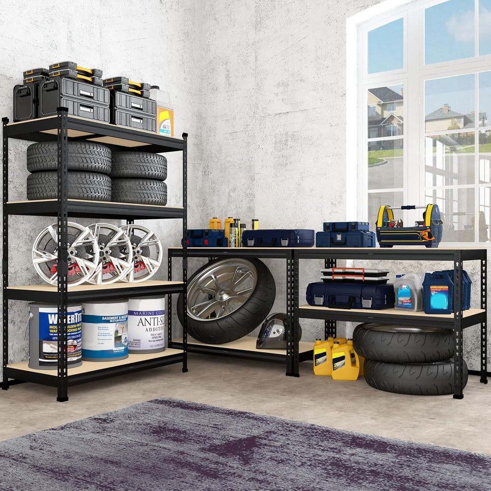PrimeZone 40"W x 20"D x 59"H Garage Shelving, 4-Tier Storage S...
