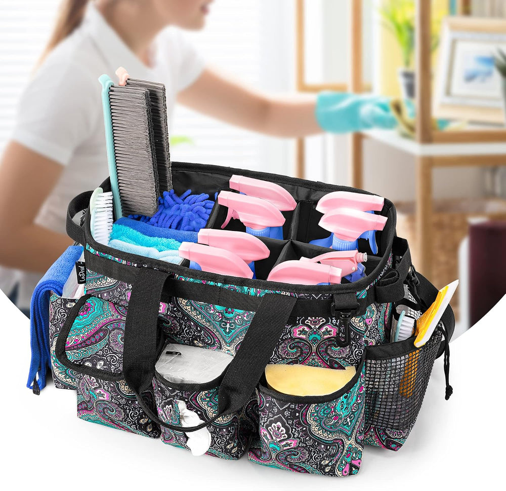 LoDrid Large Wearable Cleaning Caddy Bag with Detachable Divider, Totem