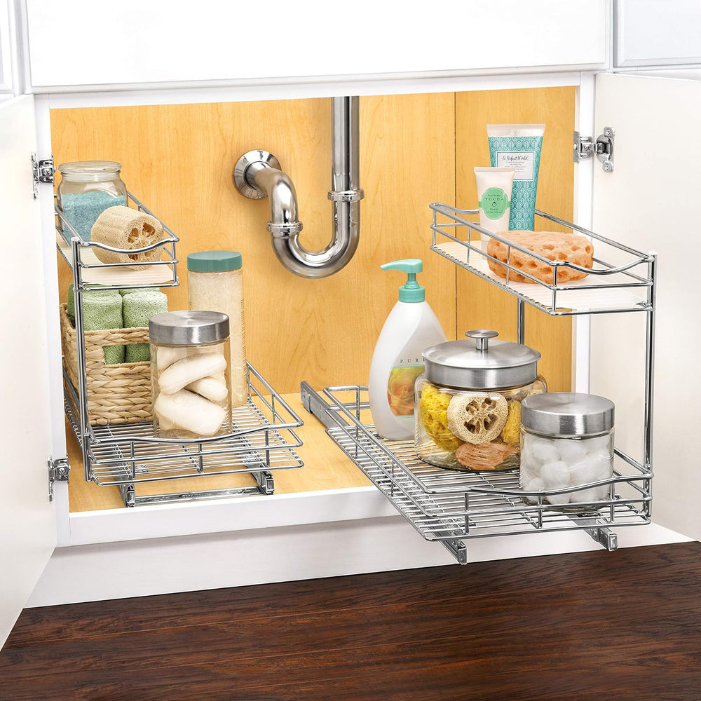 LYNK PROFESSIONAL® Pull Out Under Sink Kitchen Cabinet Organizer - 11.5 in. x...