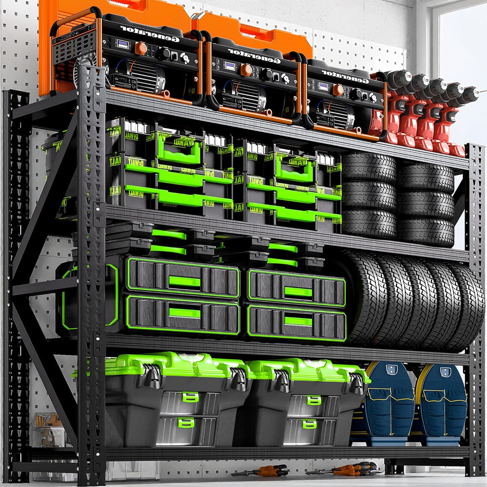 Heavy Duty Garage Storage Shelves 9000LBS Capacity, 75" Wide Metal Shelv...