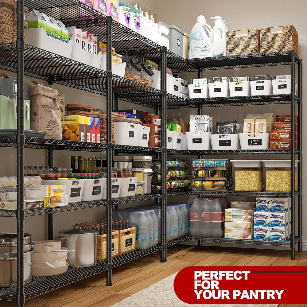 REIBII 58"W 5-Tier Wire Shelving Unit,1450 lbs,Adjustable,Pantry Industrial