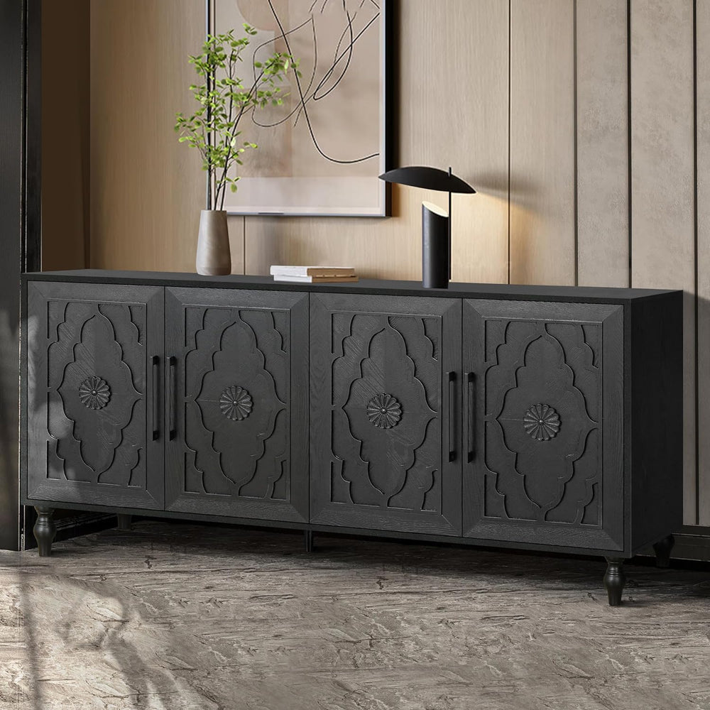 LUMISOL Sideboard Buffet Cabinet with Storage, Accent Storage Cabinet with 4 ...